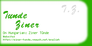 tunde ziner business card